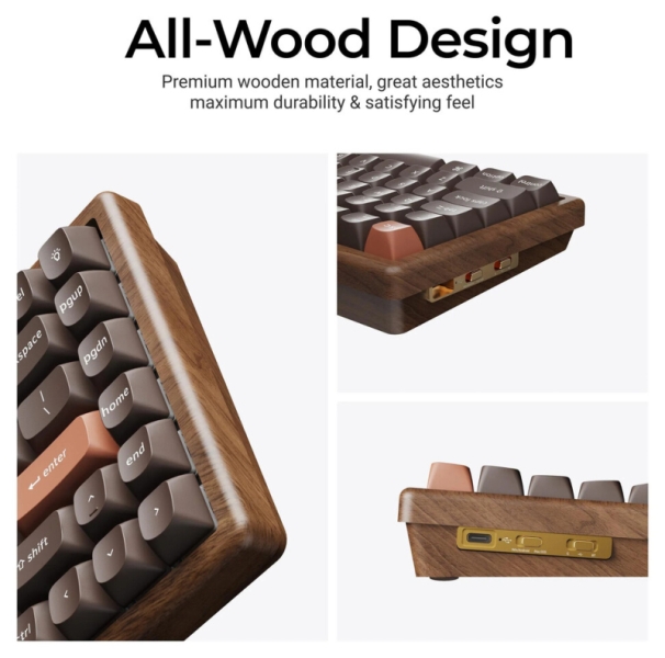 Keychron выпустила деревянную клавиатуру K2 HE All-Wood Special Edition за $200