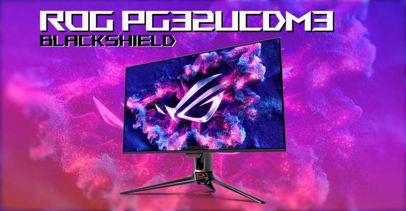 Монитор Asus ROG PG32UCDM3 Black Shield QD-OLED предложит поддержку DisplayHDR True Black 500 и DisplayPort 2.1