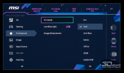 Обзор игрового OLED WQHD-монитора MSI MAG 272QP QD-OLED X50: облегченный болид