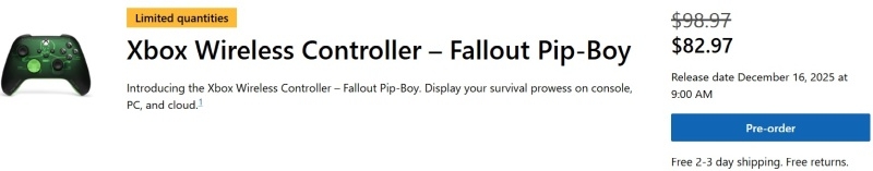 Представлены игровые контроллеры Xbox для поклонников Fallout — в стилистике Pip-Boy