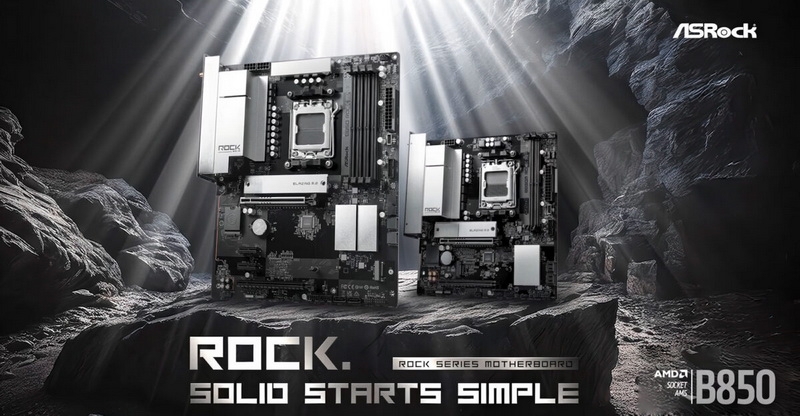 ASRock представила серию материнских плат Rock на чипсетах AMD B850 и Intel B860