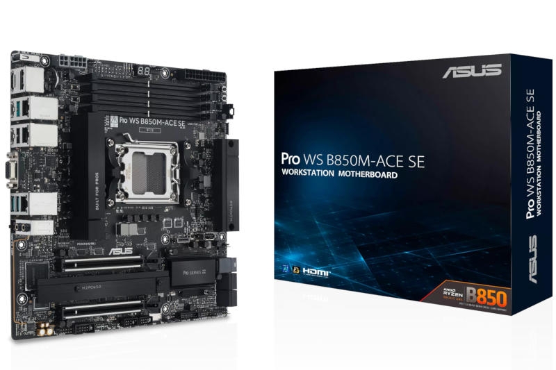 Asus представила материнскую плату Pro WS B850M-ACE SE с повёрнутым Socket AM5 для рабочих станций