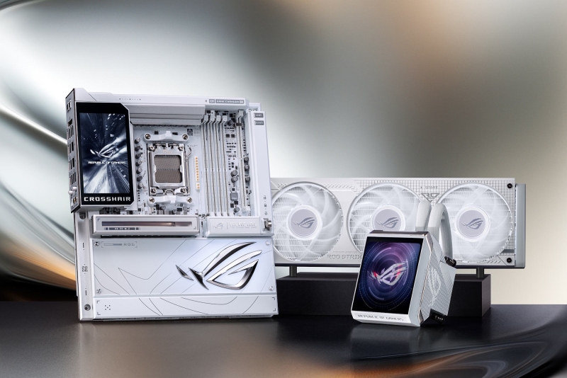 Asus представила плату&nbsp;ROG Crosshair X870E Glacial с огромным экраном и скрытыми PCIe, а также&nbsp;ROG Crosshair X870E Dark Hero