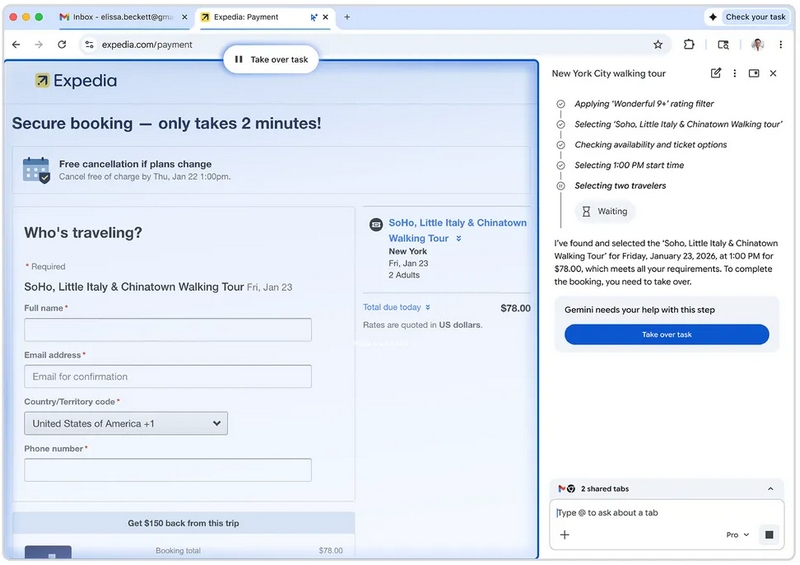Google превратила Chrome в ИИ-браузер &mdash; с автопилотом для веб-сёрфинга, Gemini в боковой панели и не только