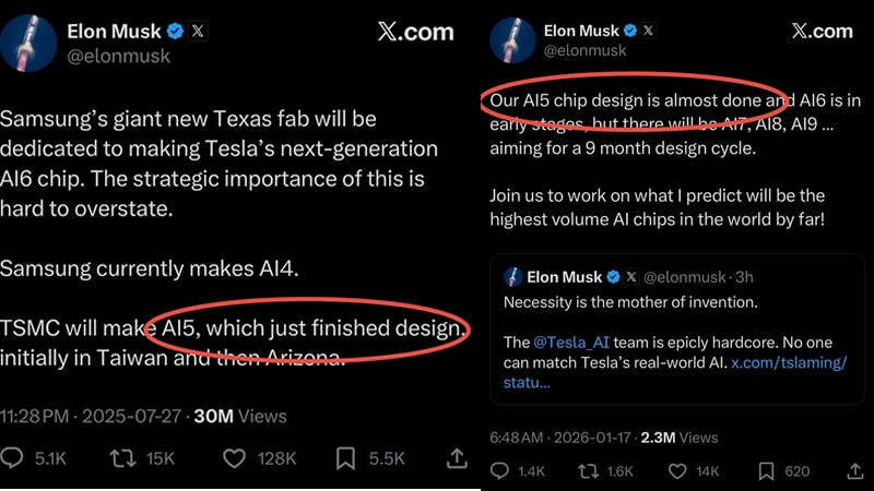 Илон Маск снова «почти закончил» ИИ-процессор Tesla AI5 — полгода назад чип был «уже готов»