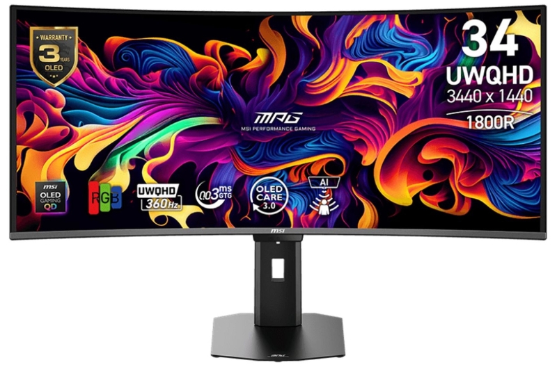 MSI представила геймерский монитор MPG 341CQR QD-OLED X36 с тандемным OLED и субпикселями RGB Stripe