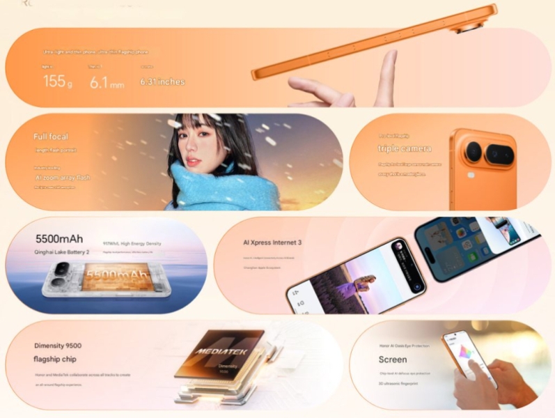 Представлен Honor Magic8 Pro Air — тонкий флагман с дизайном iPhone Air, более ёмкой батареей и тройной камерой