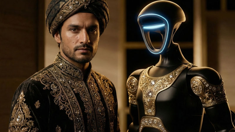 Российский производитель золотых телефонов Caviar представил робота &laquo;Аладдин&raquo; в восточном стиле