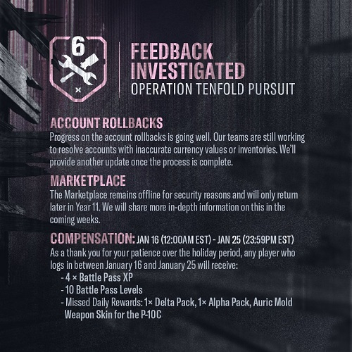 Ubisoft рассказала, как компенсирует игрокам Rainbow Six Siege последствия хакерских взломов