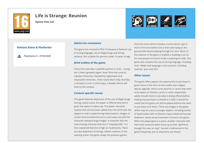Воссоединение Макс с Хлоей и &laquo;смертоносное инферно&raquo;: европейский регулятор &laquo;засветил&raquo; подробности неанонсированной Life is Strange: Reunion