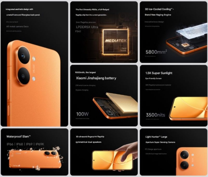 Xiaomi представила смартфон Redmi Turbo 5 Max с батареей на 9000 мА&middot;ч и чипом Dimensity 9500s