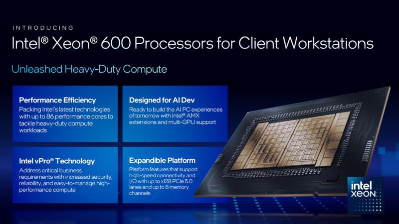 Intel представила Xeon 600 для рабочих станций &mdash; до 86 ядер, разгон и цена до $7699