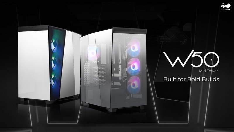 InWin представила панорамный компьютерный корпус W50 с геометрическим дизайном