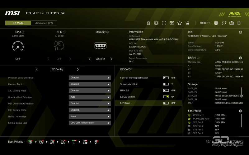 Обзор материнской платы MSI MAG X870E Tomahawk WIFI PZ: плата для эстетов-оверклокеров