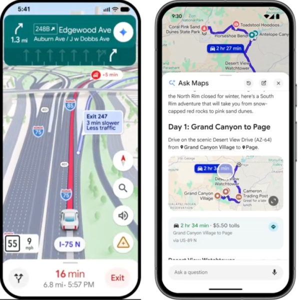 Большое обновление Google Maps: ИИ-функция &laquo;Спроси карту&raquo;, улучшенная иммерсивная навигация и другие нововведения