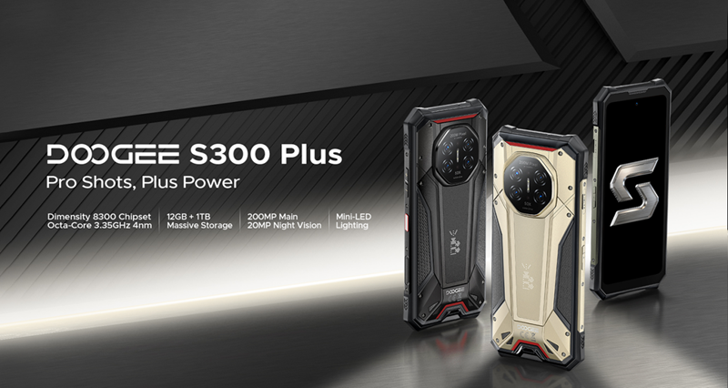 Doogee S300 Plus &mdash; сверхпрочный смартфон на Dimensity 8300 с 1 Тбайт памяти и программируемой Mini-LED-подсветкой