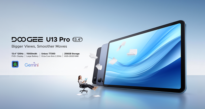 Doogee U13 Pro &mdash; удобный планшет с 13,4-дюймовым экраном и батареей на&nbsp;11 000 мА&middot;ч