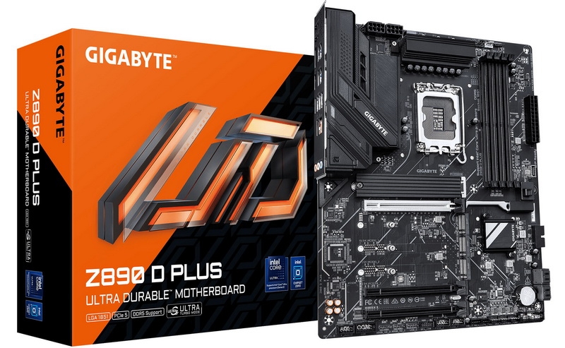Gigabyte выпустила аскетичную матплату Z890 D Plus на флагманском чипсете Intel Z890