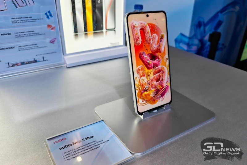 Nubia представила доступные игровые смартфоны Neo 5, Neo 5 GT и Neo 5 Max с активным охлаждением и RGB-подсветкой