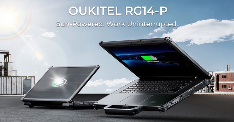 Oukitel представила первый в мире защищённый ноутбук, который может обойтись вообще без розетки