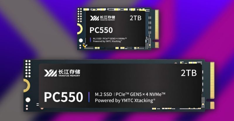 Представлены первые полностью китайские потребительские SSD с PCIe 5.0 &mdash; YMTC PC550 со скоростью до 10,5 Гбайт/с