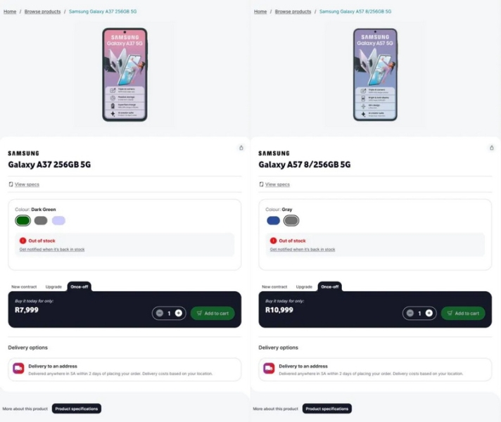 Samsung скоро выпустит смартфоны Galaxy A57 и Galaxy A37&nbsp;&mdash; утечка раскрыла их характеристики