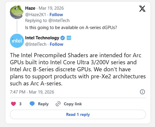 Свежий драйвер Intel ускорит загрузку игр не для всех GPU Arc