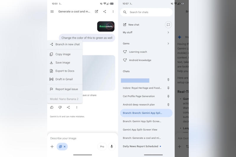 В Google Gemini появится ветвление беседы — как в ChatGPT