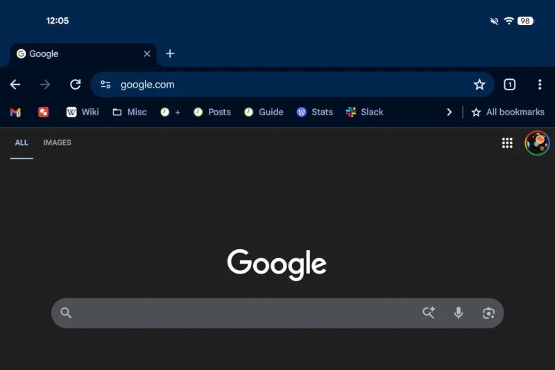 В мобильном Chrome появилась панель закладок — но только для планшетов и складных смартфонов