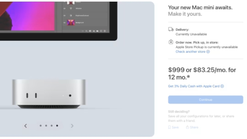 Apple не успевает за ИИ-бумом: компьютеры Mac стали дефицитным товаром, а некоторые версии и вовсе пропали с прилавков