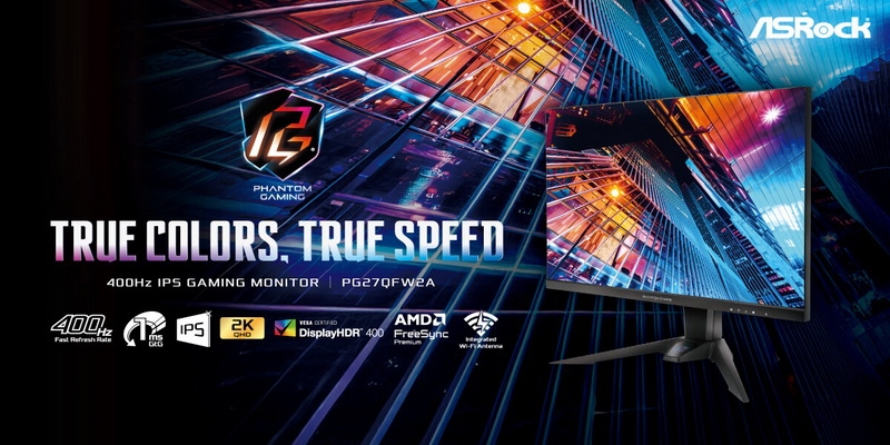 ASRock выпустила 27-дюймовый монитор Phantom Gaming PG27QFW2A с QHD и 400 Гц и представила 32-дюймовый PG32QFT с QHD и 180 Гц