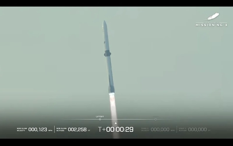 Blue Origin впервые повторно использовала первую ступень огромной ракеты New Glen