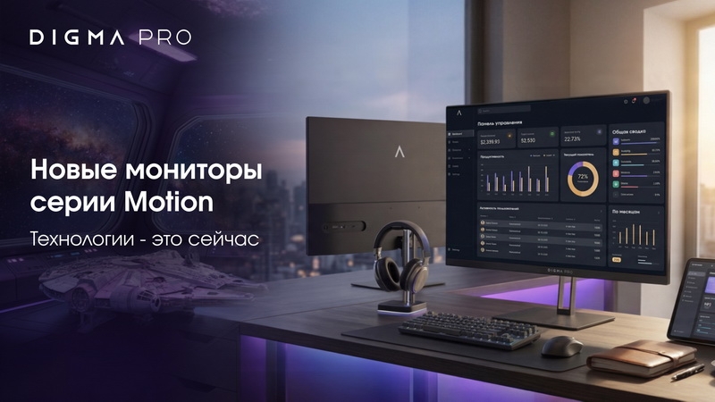 Digma Pro представил офисные IPS-мониторы Motion &mdash; 23,8 и 27 дюймов, до QHD и 144 Гц