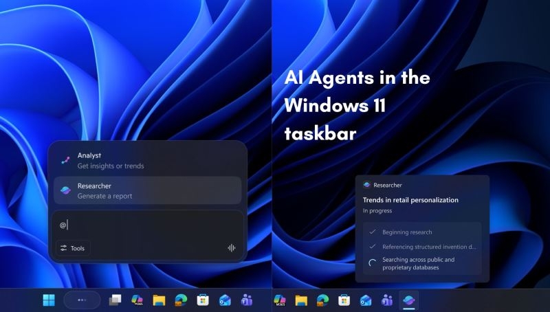 Microsoft добавила ИИ-агента на панель задач Windows 11