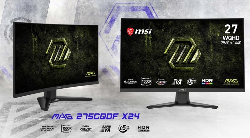 MSI выпустила игровой монитор MAG 275CQDF X24 &mdash; 27 дюймов, изогнутый экран и до 400 Гц всего за &euro;200