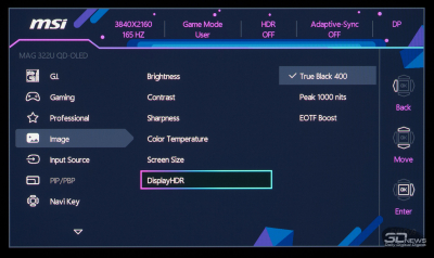 Обзор игрового OLED 4K-монитора MSI MAG 322UP QD-OLED E16: достаточный уровень