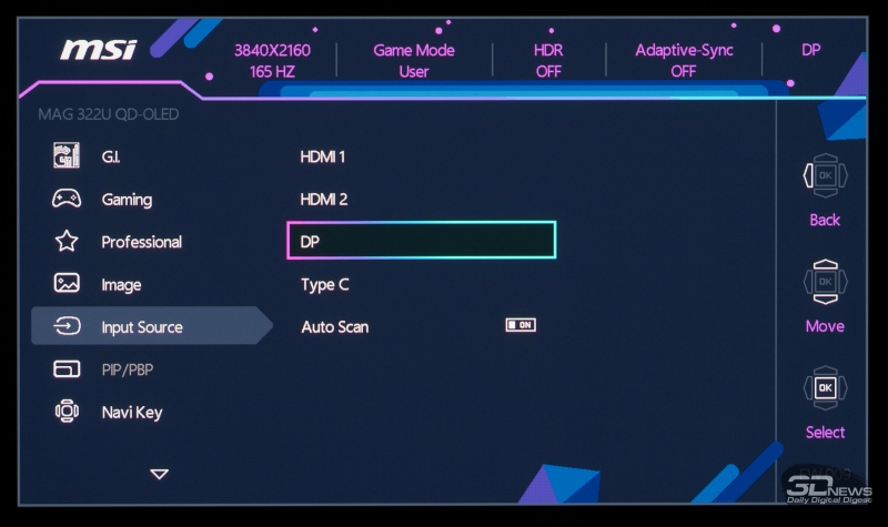 Обзор игрового OLED 4K-монитора MSI MAG 322UP QD-OLED E16: достаточный уровень