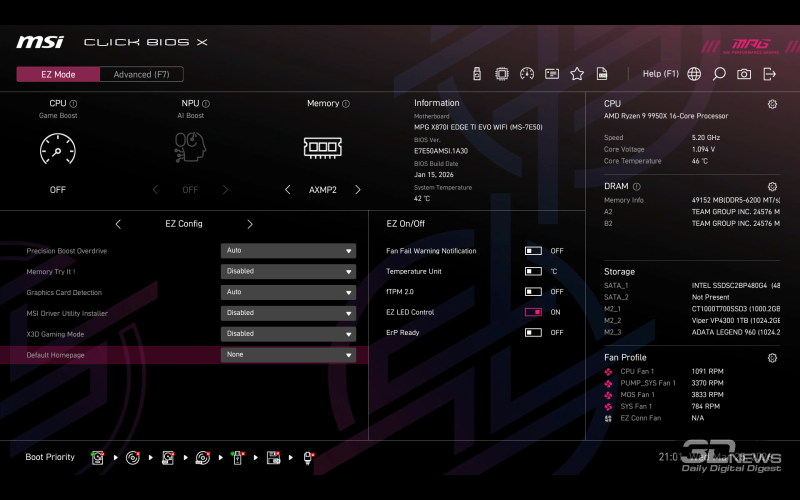 Обзор материнской платы MSI MPG X870I EDGE TI EVO WIFI WiFi: флагман в форм-факторе mini-ITX?
