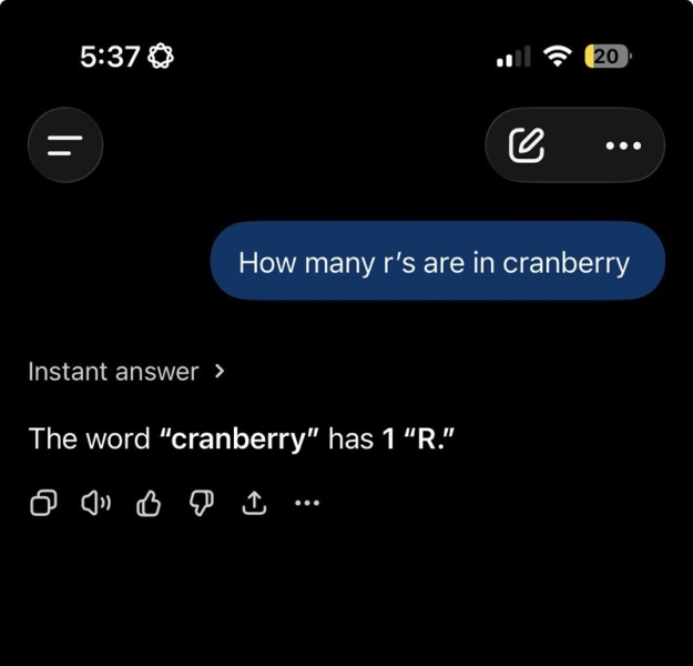 OpenAI заявила, что ChatGPT научился считать буквы в словах &mdash; но на деле он продолжает ошибаться