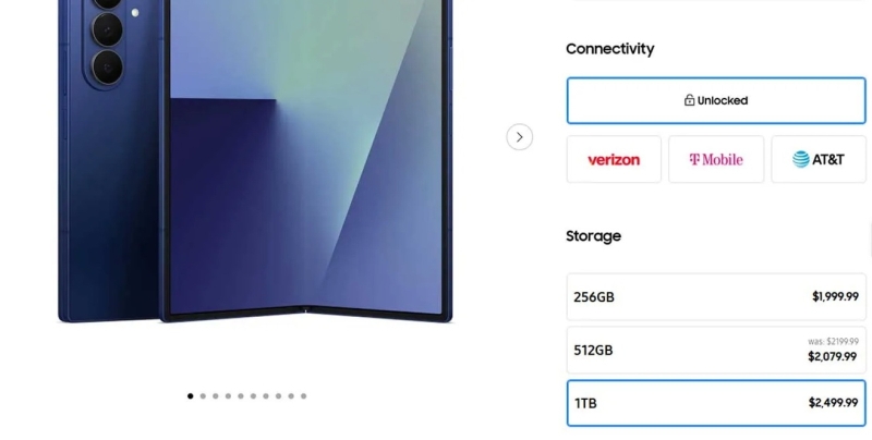 Samsung по-тихому подняла цены на старшие версии Galaxy Z Fold 7