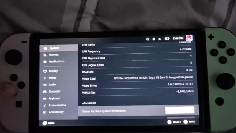 Steam запустили на Nintendo Switch