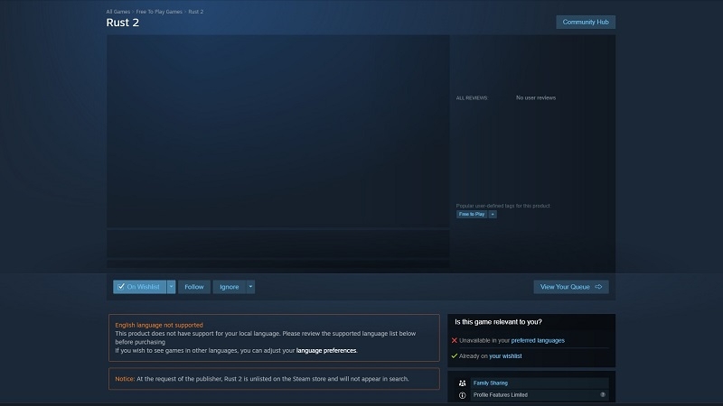 Страница Rust 2 появилась в Steam, но разработчики тут ни при чём