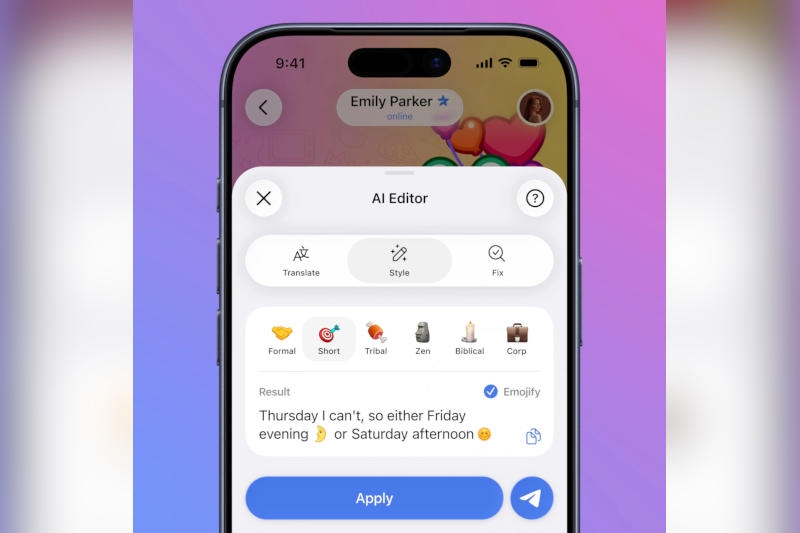 Вышло очередное обновление Telegram: появились ИИ-редактор, поддержка &laquo;живых фото&raquo;, управляемые боты и многое другое