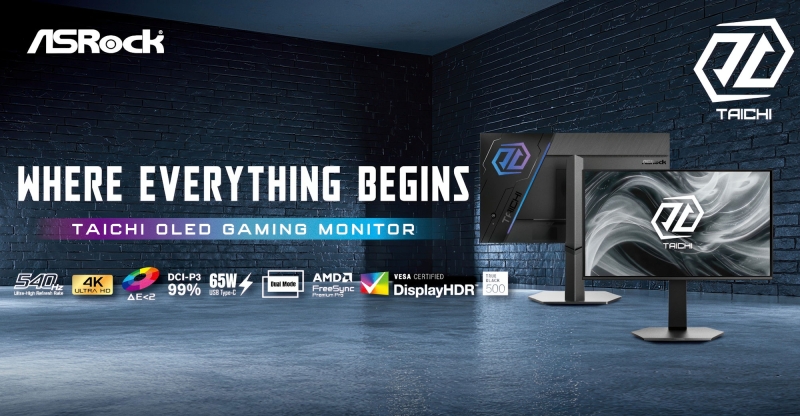 ASRock анонсировала игровые мониторы Taichi и Phantom Gaming на базе QD-OLED и Tandem OLED