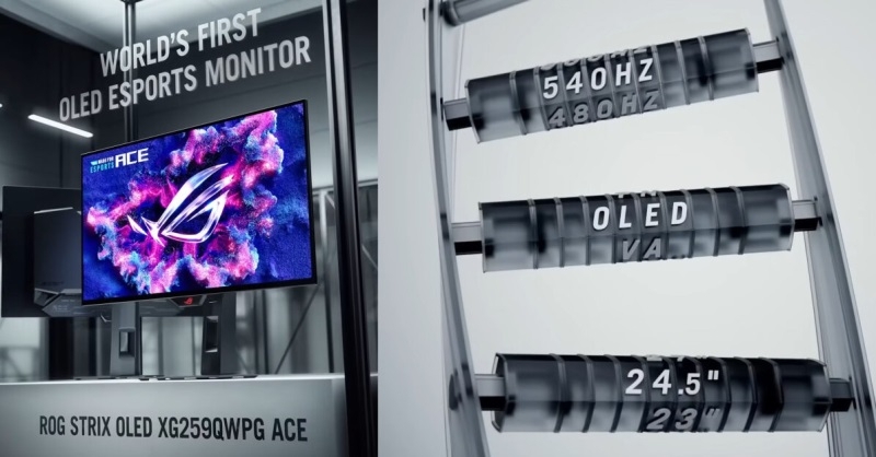 Asus готовит &laquo;первый в мире OLED-монитор для киберспорта&raquo; &mdash; 24,5 дюйма и частота обновления 540 Гц