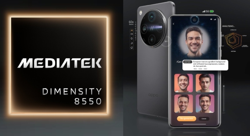 MediaTek представила чип Dimensity 8550 для мощных смартфонов среднего уровня — он поддерживает Gemini Nano v3