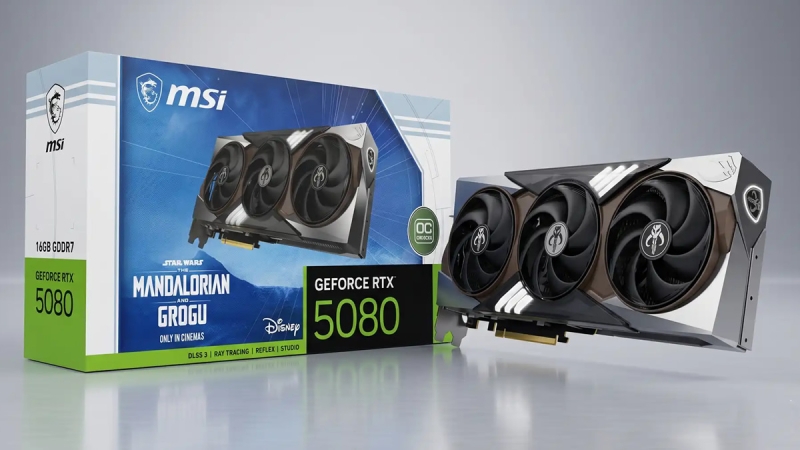MSI выпустит очень&nbsp;лимитированную GeForce RTX 5080 в стиле &laquo;Мандалорца и Грогу&raquo;