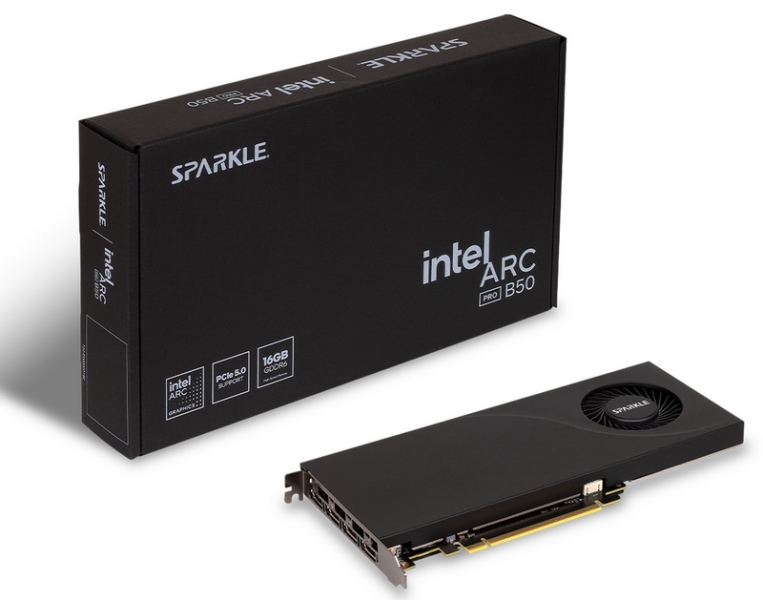 Sparkle выпустила тонкую видеокарту Arc Pro B50 Blower с «турбиной» для рабочих станций