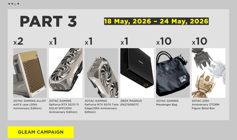 Zotac выпустит к 20-летию спецверсии видеокарт GeForce RTX 50-й серии, но продавать их не будет