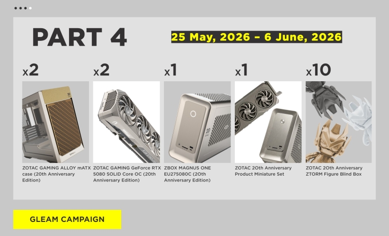 Zotac выпустит к 20-летию спецверсии видеокарт GeForce RTX 50-й серии, но продавать их не будет